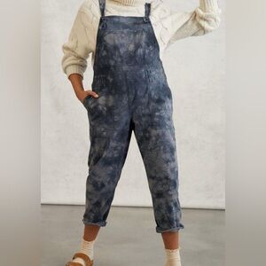 Anthropologie The Wanderer Tie Dye Relaxed Overalls Straps Blue 25